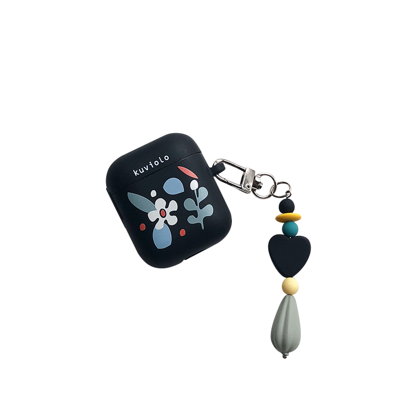 Flowers collage black (Airpods 1,2 tpu)